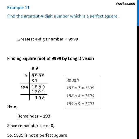 the greatest four digit perfect square number is|Perfect Squares .